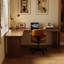 Bureau en bois massif en forme de L brun noisette-200638656-200638662