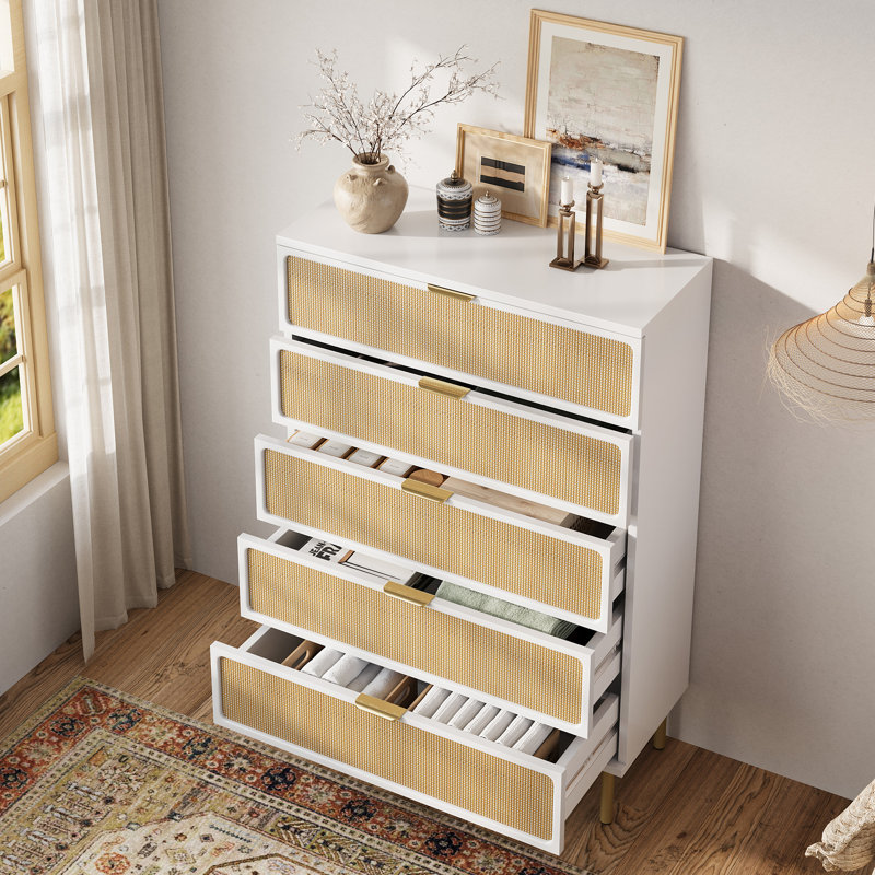 Ensemble de chambre à coucher 6 pièces, 6 Pcs: 2 Nightstands, 4 Dressers