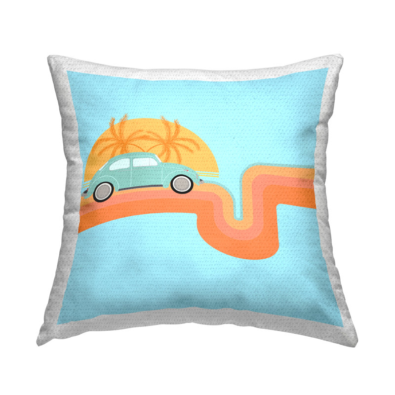Coussin d'extérieur rétro imprimé tropical par Ashley Singleton