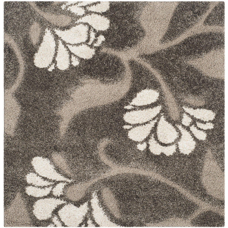 Chanhassen Shag Performance Floral Rug, Square 4'