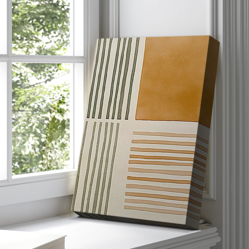 Toile tendue avec châssis abstrait CXVII - prêt à être accroché, H 18 po x l 12 po