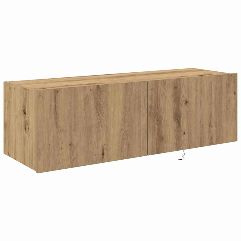 TV Wall Cabinet Engineered Wood, 31cm H x 100cm L x 35cm W, Artisan Oak