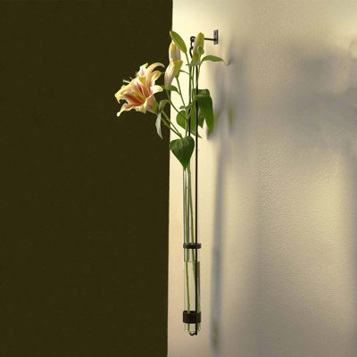 Callender Recycled Glass Wall Hanging Propagation Vase & Single Stem Pendant with Metal Hook (33")