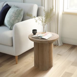 Modern Neutral Wooden Living Room End Table, Side Table 18"
