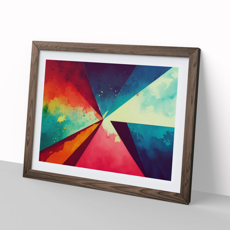 Soulful Modern Abstract Art - Framed Print, 25cm H x 34cm W x 2cm D, Walnut
