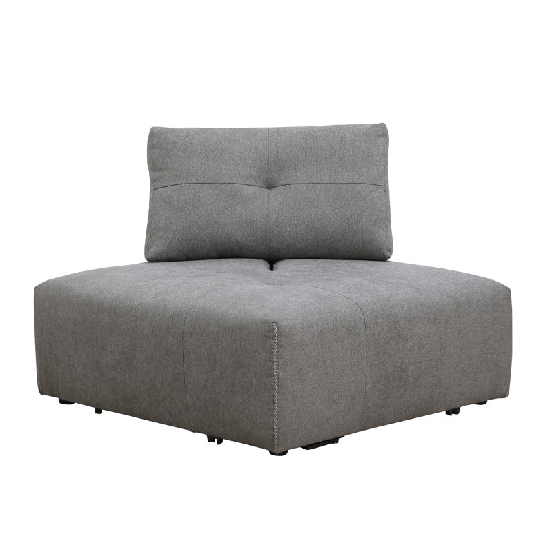 Amada 7 Pieces Modular Upholstered Sectional , Gray Polyester Blend