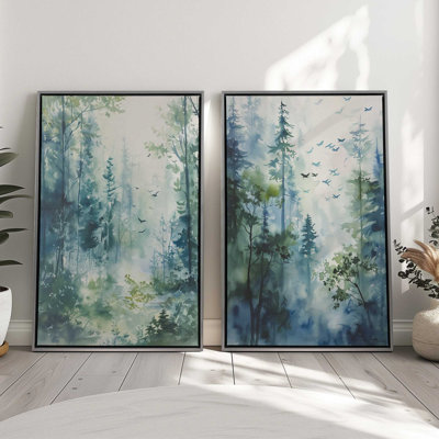 «Enchanted Forest Scene», ensemble de 2, reproduction sur toile