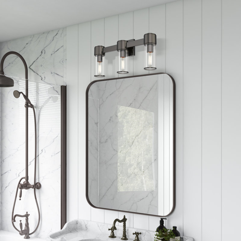 Éclairage pour meuble-lavabo à 3 lumières à intensité variable Barbette, Noir chromé