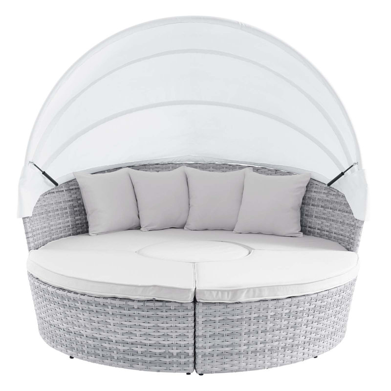 Modway Scottsdale Canopy Outdoor Patio Daybed, White