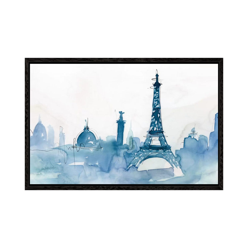 Ocean Blue Paris by Isabelle Z - Print on Canvas, Black Framed, 152.5 cm H x 101.5 cm W