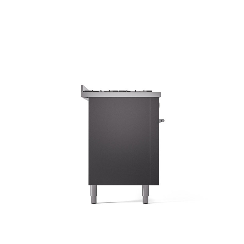 Plaque chauffante à deux brûleurs 60 po ILVE Professional Plus II II, Gaz naturel, Graphite mat / acier inoxydable