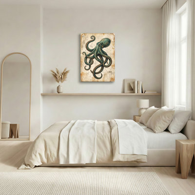 Octopus Blueprint, reproduction d'art sur toile, ensemble de 1
