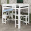 Lit mezzanine avec bureau et tablettes de rangement, éclairage DEL et station de charge pour les jeux-129168706