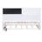 Twin Daybed with Trundle, Storage Shelves, Blackboard, Cork Board & USB Ports, White, Space-Saving Kids Bed