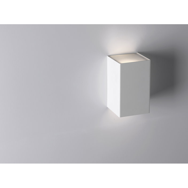 LED Flush Mounted Sconce, White, 10.5cm H x 5.5cm W x 5.5cm D