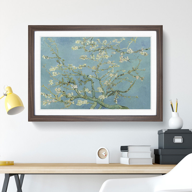 Almond Blossom Branches Vol.1 by Vincent Van Gogh - Framed Print, 27cm H x 36cm W x 2cm D, Walnut Framed