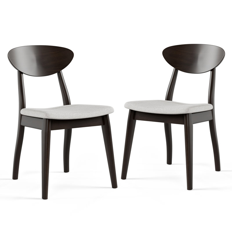 Chaises d'appoint en bois massif Rozella, Noir