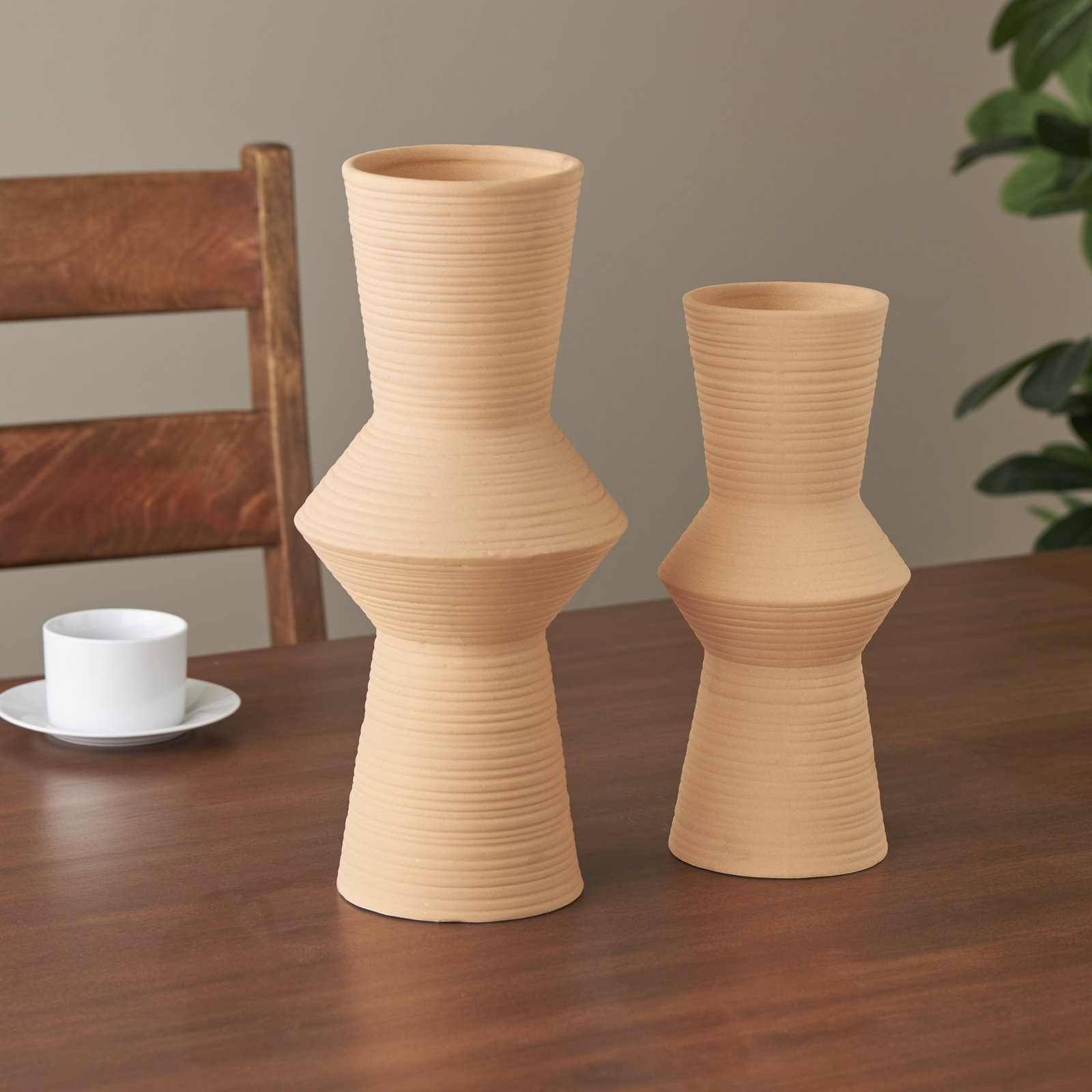 Tierre Ceramic Table Vase, Brown