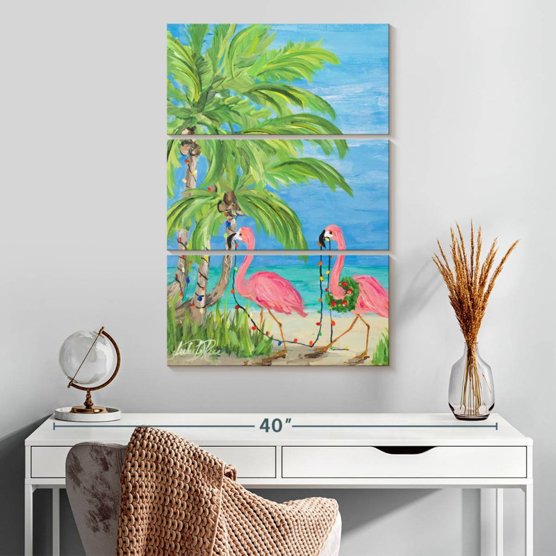 Ketti Flamingo Christmas II, H 32 po x l 20 po