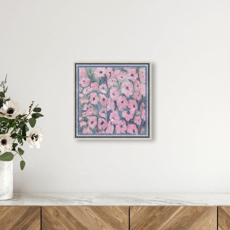 Night Blooms Print by Oliver Gal, 13"H x 13"W, Silver Floater Frame