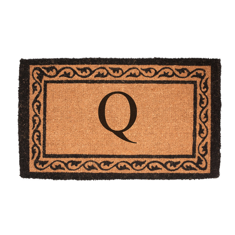 Monogram Mat Outdoor Doormat, 2'6" x 4', Q