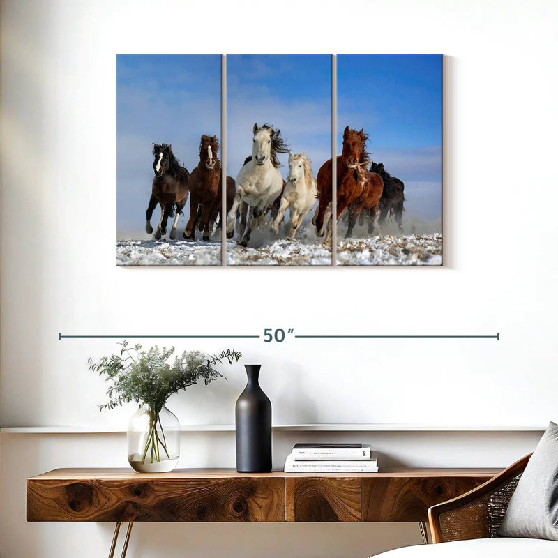 Brampt, chevaux de Mongolie, H 24 po x l 38 po