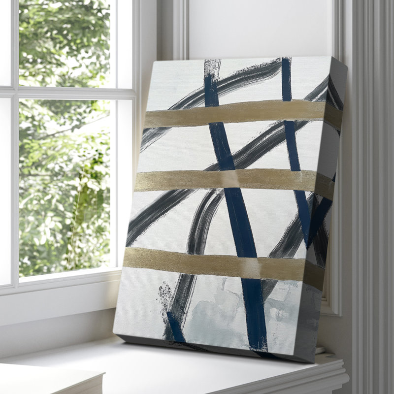 Toile tendue avec châssis abstrait L III - prêt à être accroché , H 27 po x l 18 po