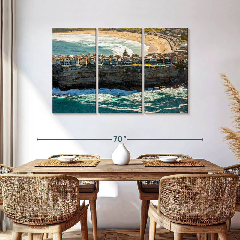 Bondi Beach Cliff Scene, 36" H x 57" W