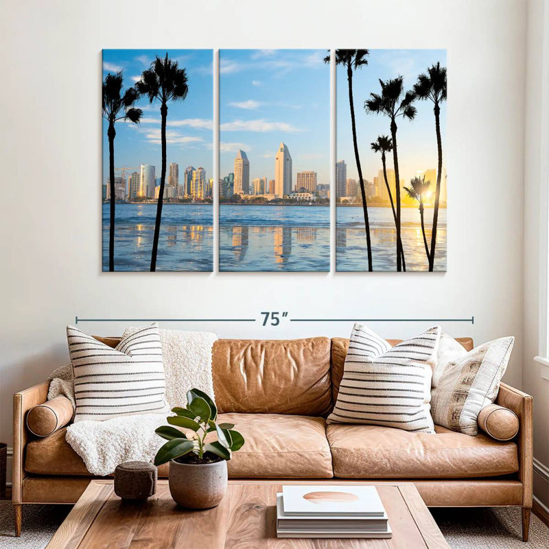 Silhouette du centre-ville de Sireci, San Diego, H 42 po x l 65 po