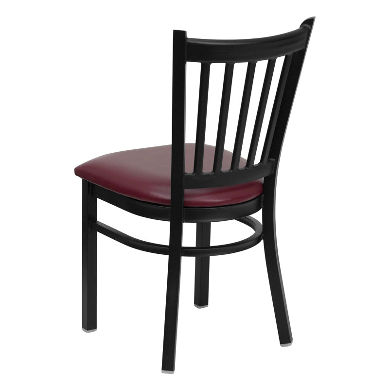 Red Upholstered Metal Mid-Back Bar Chair Set of 2