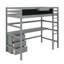 Lit mezzanine simple avec bureau, tableau noir et 3 tiroirs