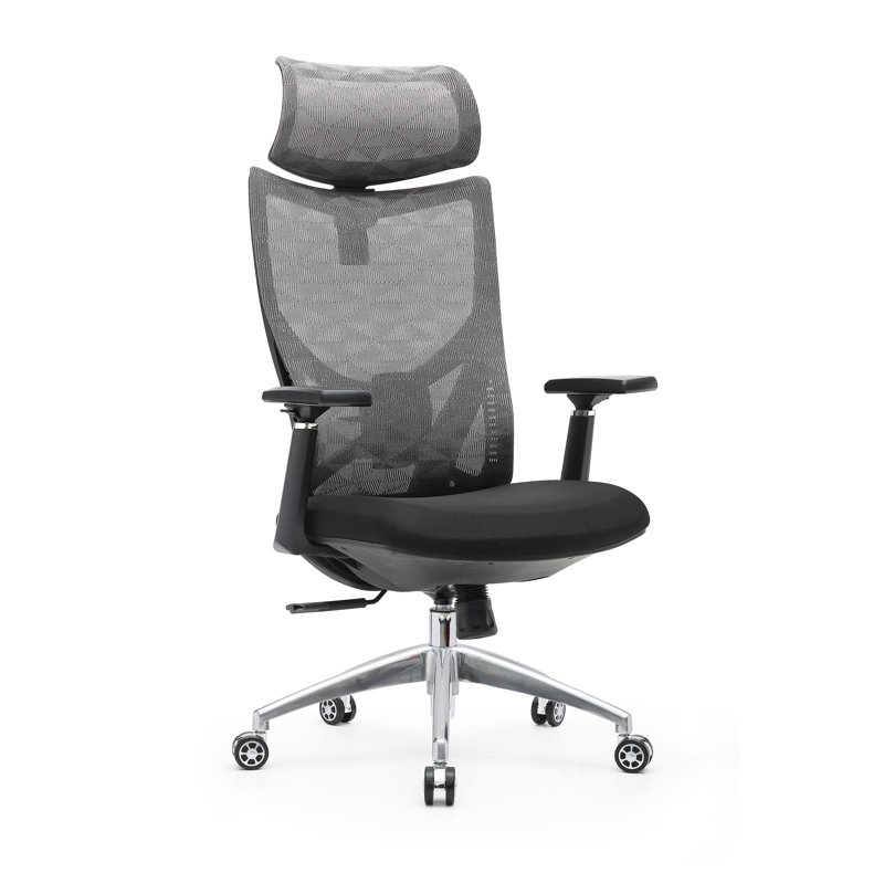 Arunya Mesh Task Chair with Headrest, Gray