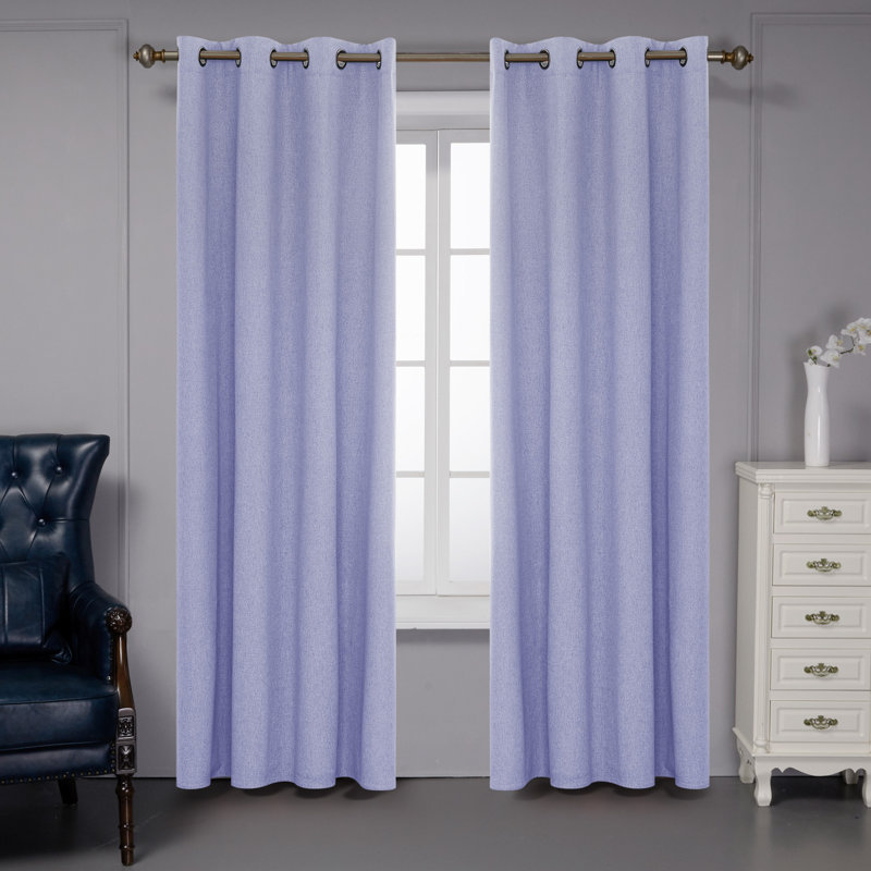Ipswich Blackout Thermal Grommet Curtain Panels, 52" W x 63" L, Light Purple