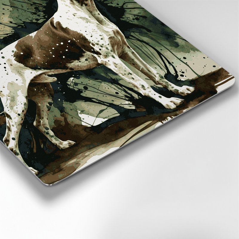 Dogs German Shorthaired Pointer, art mural en métal beige, H 32 po x l 32 po