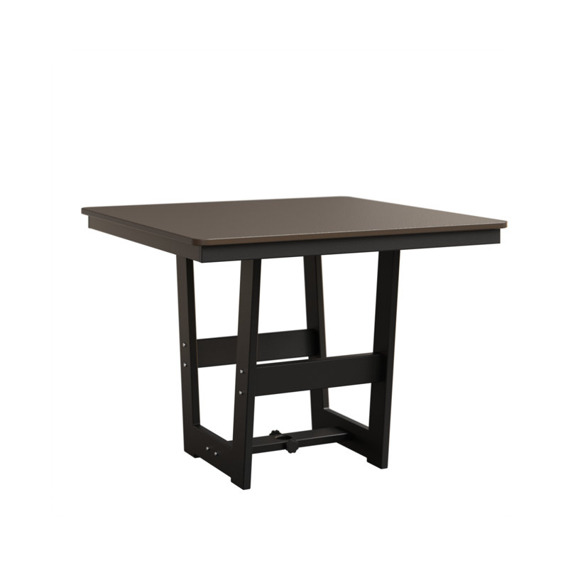 Hudson Outdoor Square Dining Table, Hammered Top Bronze, Matte Black