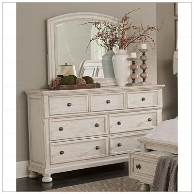 Dresser of 7 Drawers Traditional Design Hidden Drawer Classic Bedroom Furniture