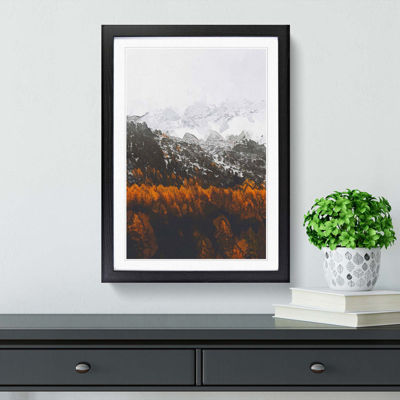 Orange Forest in Italy in Abstract - Picture Frame Graphic Art Print, 48cm H x 36cm W x 2cm D, Black Framed