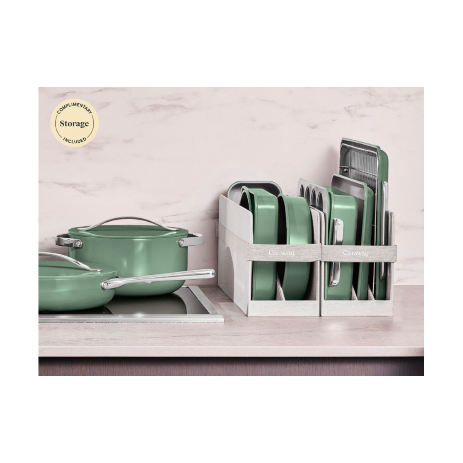 Caraway 11Pc Non-Toxic Nonstick Ceramic Mega Bakeware Set, Sage
