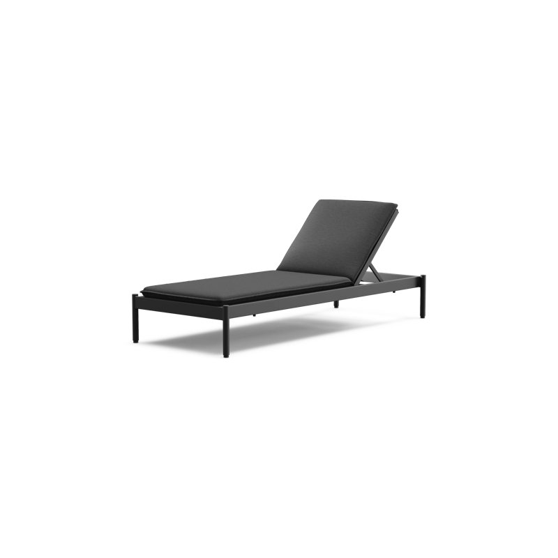 Terra Sun Lounger, Sunbrella Origin Olive Leaf Cushion/Green Frame