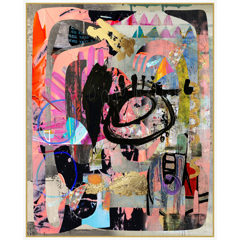 Masked Up, 51.75" H x 41.75" W, No Mat, Gilded Gold Floater Framed Canvas
