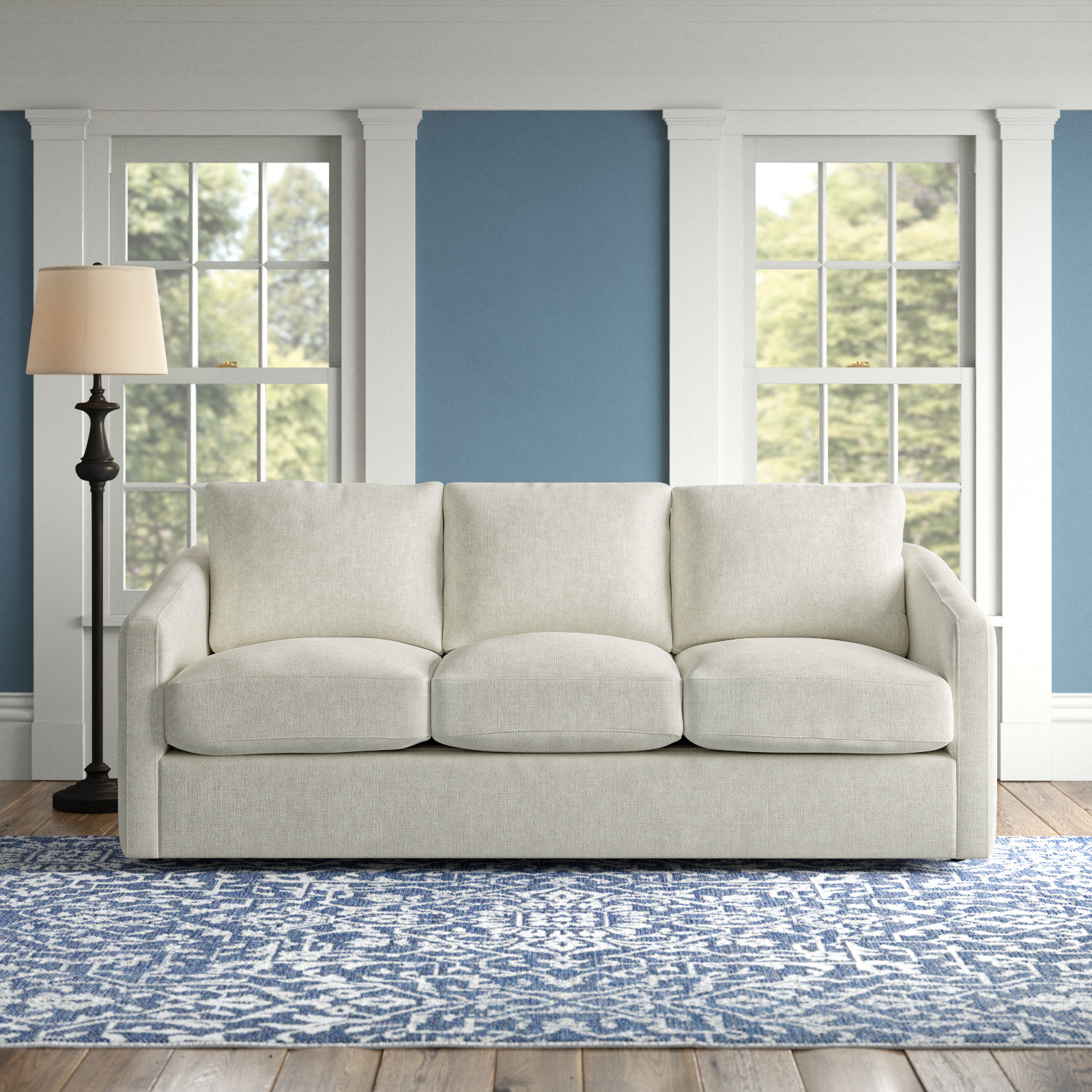 Minty 84'' Upholstered Sofa, Hillman 10 White