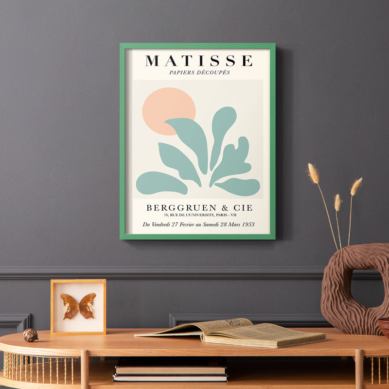Matisse XCIII Framed Print - Solid Wood, Green Single Picture Framed, 10" H x 8" W