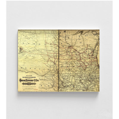Chicago Milwaukee And St Paul Railway Company 1881, Chicago House Decor, Milwaukee Poster Print, Old Railroad Print, Railway Routes Poster