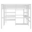 Lit mezzanine simple au-dessus d'un lit simple en métal avec bureau double, armoire et tablettes avec prise électrique pour économiser de l'espace et réduire le bruit, blanc