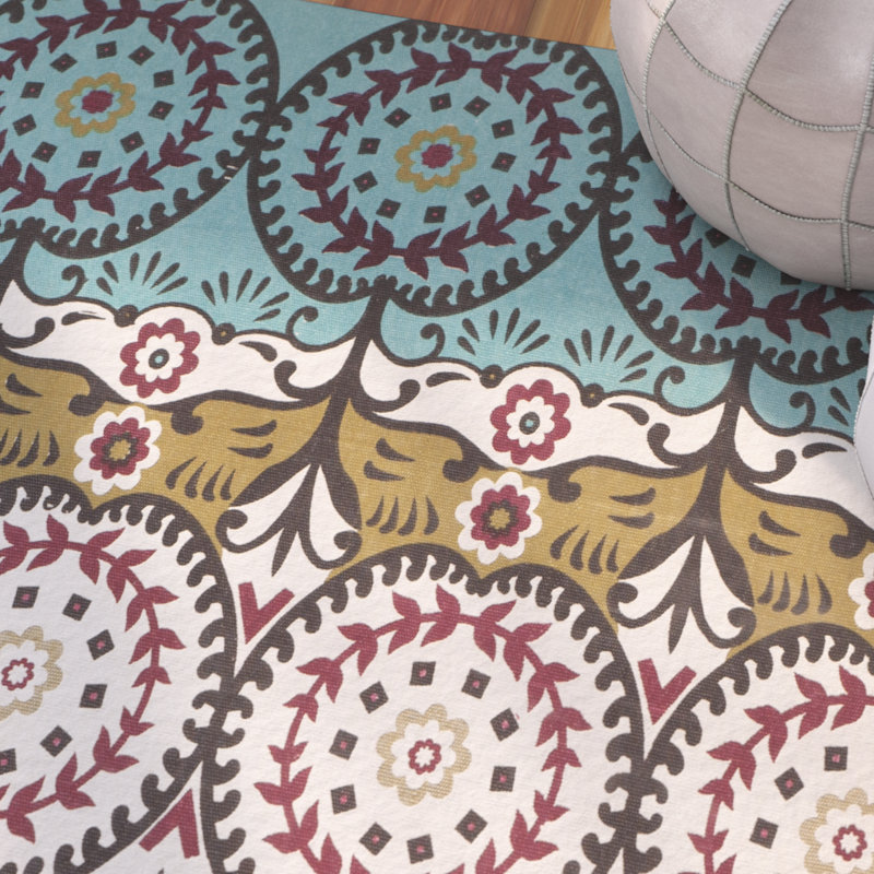 Tapis en coton tissé à la main Allison Cedar Brook, Rectangle 2 pi 3 po x 3 pi 9 po