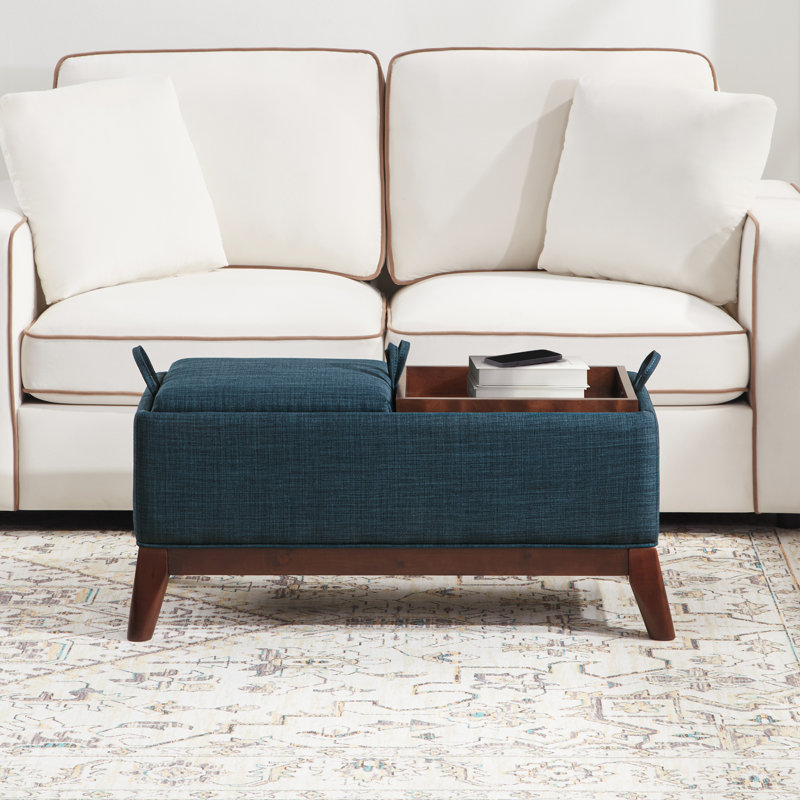 Banc de rangement avec plateaux réversibles Hillcrest, Bleu très foncé