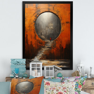 «Orange Tunnel Whispering Echoes Mixed I», reproduction sur toile