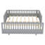 Lit plateforme simple avec garde-corps - Structure de lit simple convertible en bois massif pour lit simple, gris-384245131
