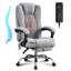 Fauteuil de massage avec chauffeur et 6 points de vibration, fauteuil de bureau de direction avec repose-pieds et accoudoirs rembourrés, dossier inclinable et roulettes-890870773