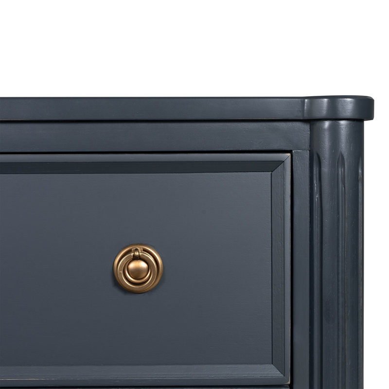 Commode 5 tiroirs Vinesha, Bleu
